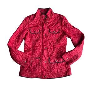 Banana Republic Red Quilted Riding Jacket - Medium